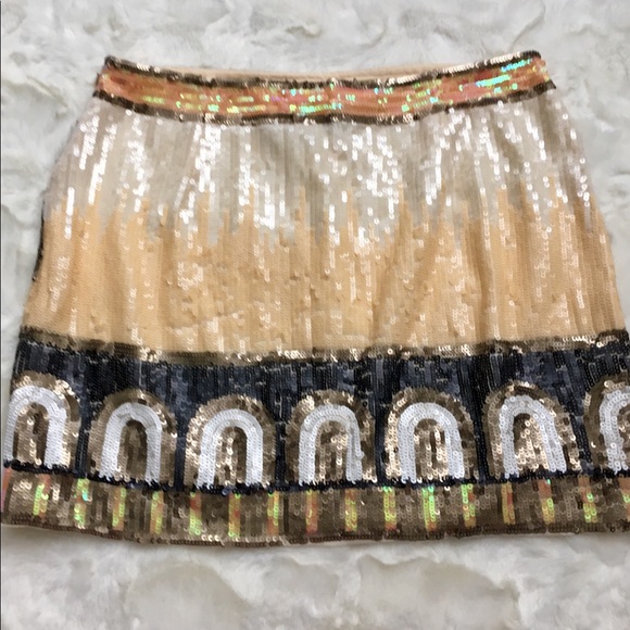 Aztec Style Sequin Mini Skirt Small - Picture 3 of 5